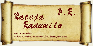 Mateja Radumilo vizit kartica